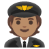 🧑🏽‍✈️ pilot: medium skin tone display on Google